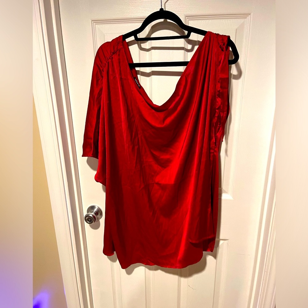 NWT Torrid Red Satin Blouse 4